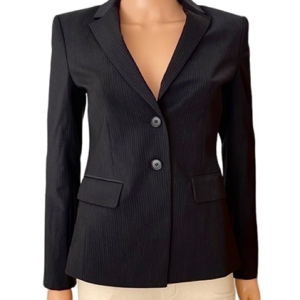 Ann Taylor Elegant Black Pinstripe Blazer